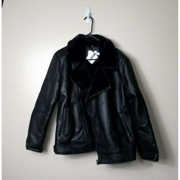 Topman Other - Topman Coat Size L Vegan Leather Lined Zip Pockets